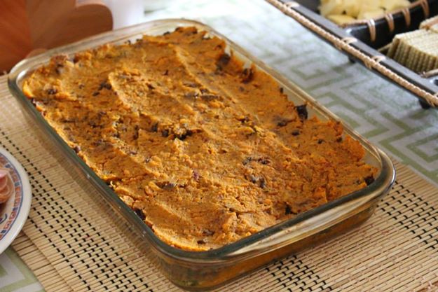 Pastel arco iris de papa camote. Paleo, primal, sin gluten